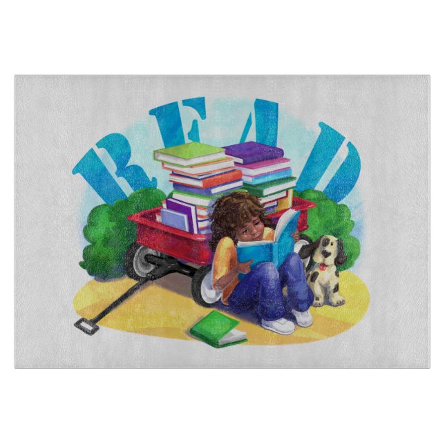 Planche À Découper LIRE Livre Wagon Art (Devant)