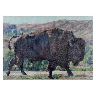 Planche À Découper L'itinérance de bison américain dans les prairies