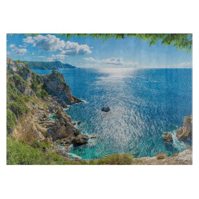 Planche À Découper Littoral | Palaiokastritsa, Corfou, Grèce (Devant)