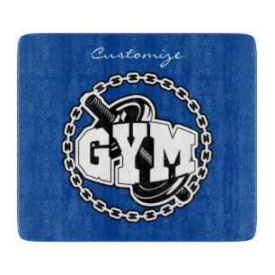 Planche À Découper Logo de Gym Barbell Thunder_Cove