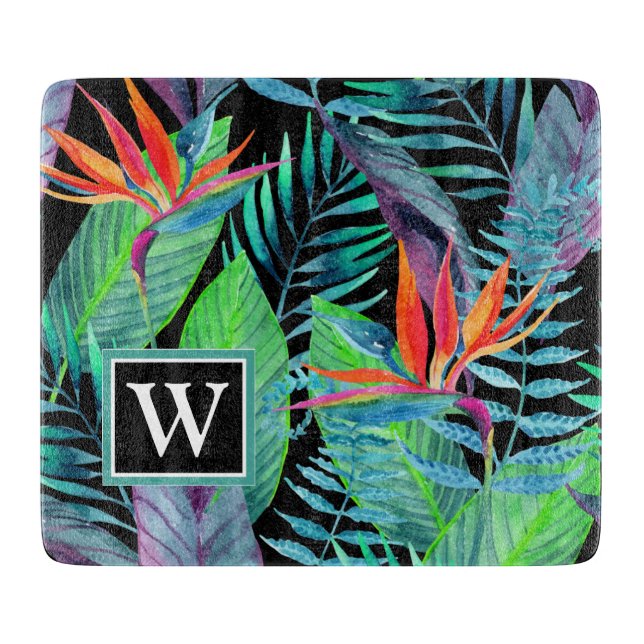 Planche À Découper L'oiseau d'aquarelle du paradis | ajoutent votre (Devant)