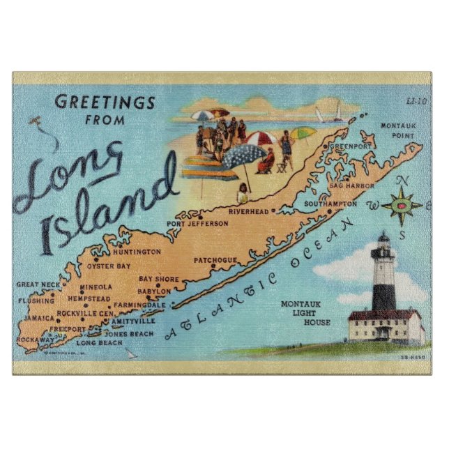 Planche À Découper Long Island NY 15x11 (Devant)