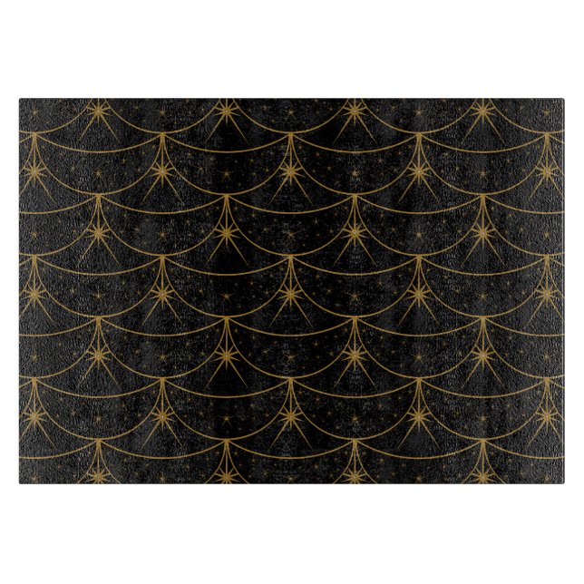 Planche À Découper Lune et étoiles Découpe en verre 11x8 (Devant)