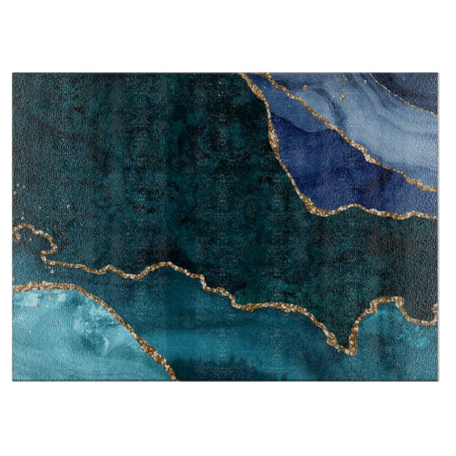 Planche À Découper Lux Peacock Agate & Gold (Devant)