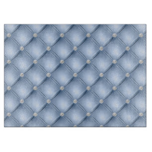 Planche À Découper Luxe Blue Diamond bleu clair Motif Tufted