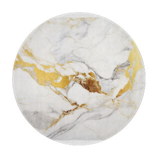 Planche À Découper Luxury Grey and Gold Texture Marbre blanc