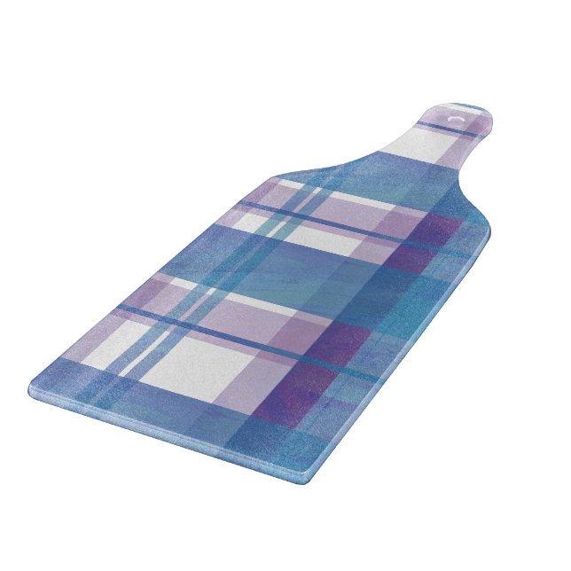 Planche À Découper Madras Plaid Blue et Purple (Coin)