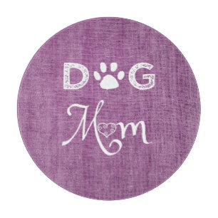 Planche À Découper Magenta Burlap Chien Maman Coupe Board