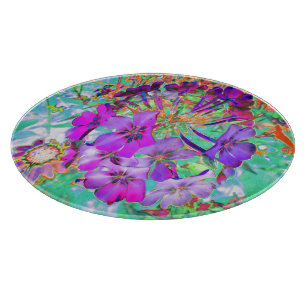 Planche À Découper Magenta psychédélique dramatique et fleurs violett