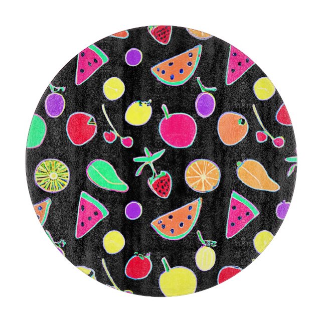 Planche À Découper Magie de néon tropique radiant (Devant)