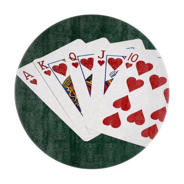 Planche À Découper Mains de poker - Brosse royale - Coeur (Devant)