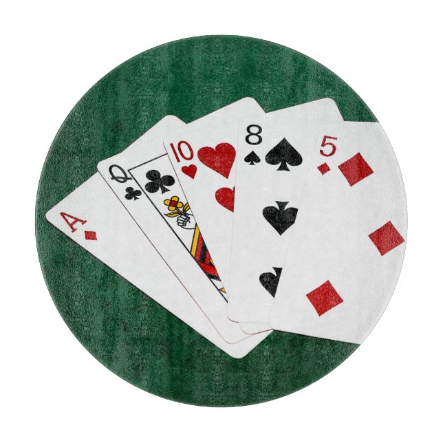 Planche À Découper Mains de poker - Carte haute - As (Devant)