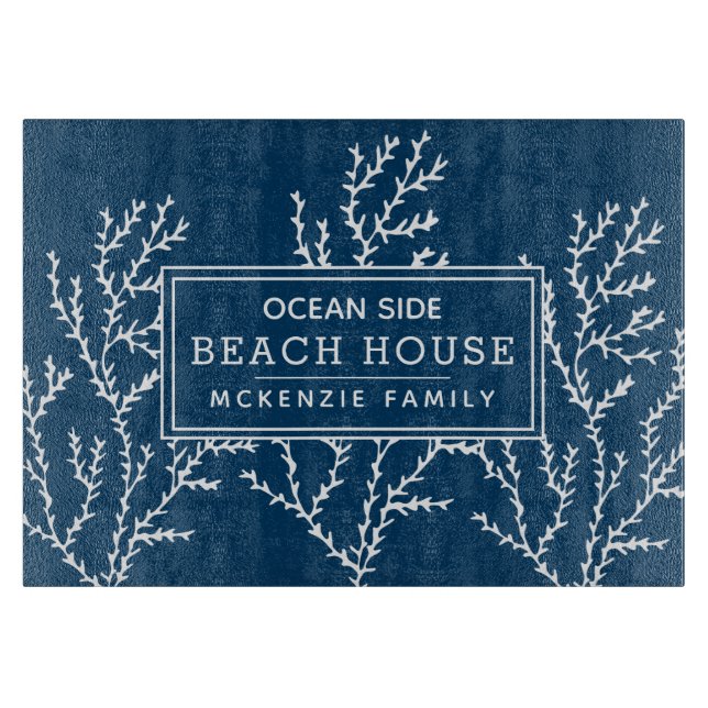 Planche À Découper Maison de plage nautique personnalisée (Devant)