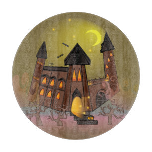 Planche À Découper Maison de sorcière éffrayante Halloween et château