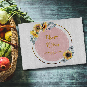 Planche À Découper Maman Cadeau Fleurs de soleil Eucalyptus Fleurs d'