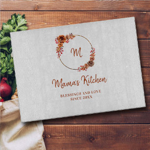 Planche À Découper Maman Cadeau Thanksgiving Harvest Gold Wreath Mono