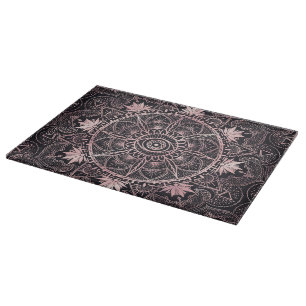 Planche À Découper Mandala de l'oeil rose noir