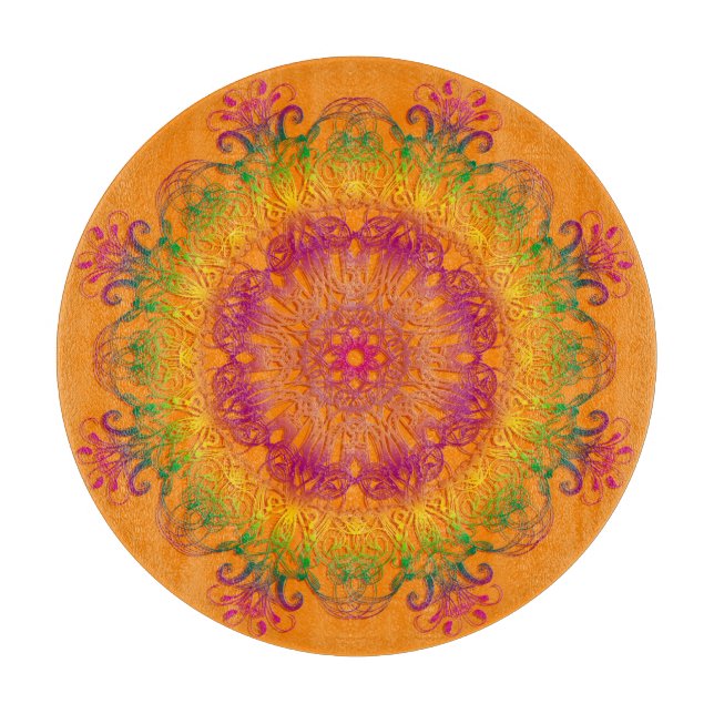 Planche À Découper Mandala. floral ethnique (Devant)