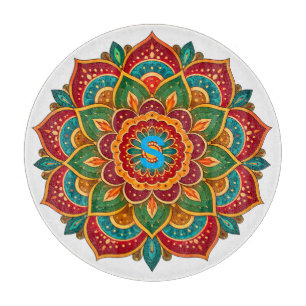 Planche À Découper Mandala initiale personnalisée