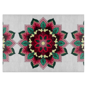 Planche À Découper Mandala Motif 02 en rose profond