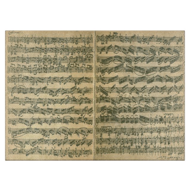 Planche À Découper Manuscrit de musique de Bach Chaconne pour le (Devant)