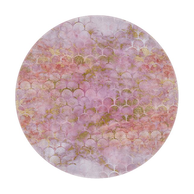 PLANCHE À DÉCOUPER MARBRE ABSTRAIT ART DÉCO PLATEAU PINK CUTTING BOAR (Devant)