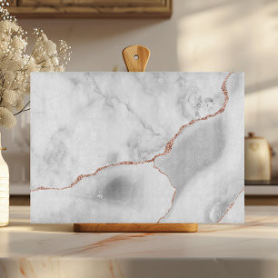 Planche À Découper Marbre Blanc Agate Grise Rose Paillettes d'Or