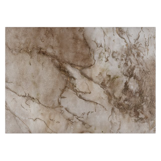 Planche À Découper Marbre de Taupe et or abstrait (Devant)
