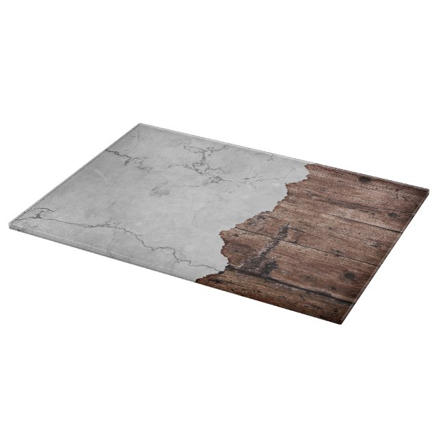 Planche À Découper Marbre déchiré et blanc en bois (Coin)