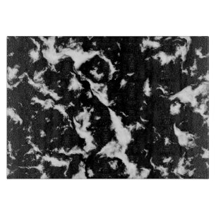 Planche À Découper Marbre grunge abstrait - noir et blanc