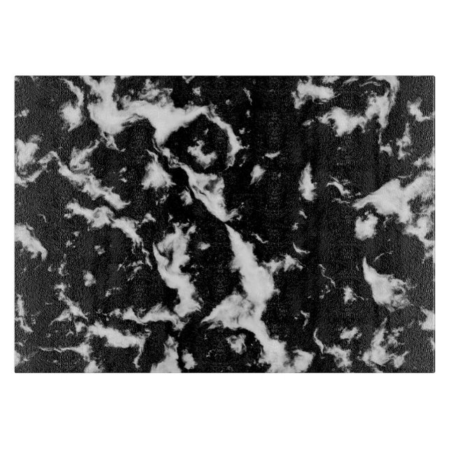 Planche À Découper Marbre grunge abstrait - noir et blanc (Devant)