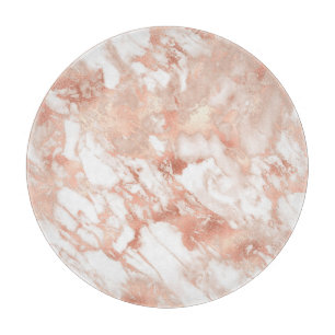 Planche À Découper Marbre moderne blanc et or rose