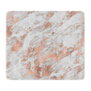 Planche À Découper Marbre or blanc et Rose 3