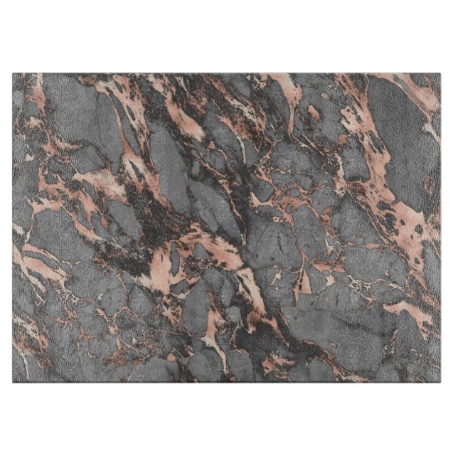 Planche À Découper Marbre rose gris or design moderne (Devant)