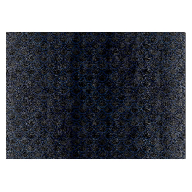 PLANCHE À DÉCOUPER MARBRE SCALES2 NOIR ET GRUNGE BLEUE (Devant)