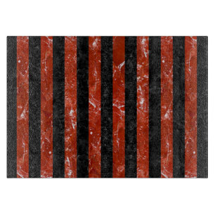 PLANCHE À DÉCOUPER MARBRE STRIPES1 NOIR ET MARBRE ROUGE