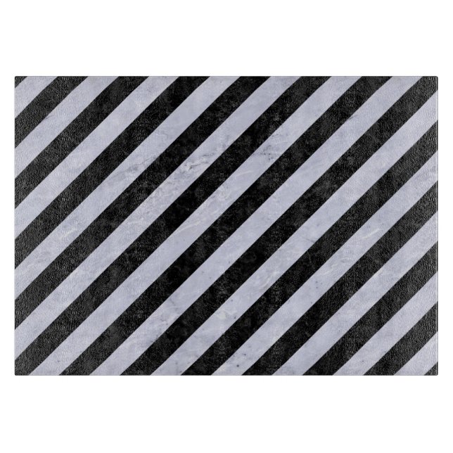 PLANCHE À DÉCOUPER MARBRE STRIPES3 NOIR ET MARBRE BLANC (Devant)