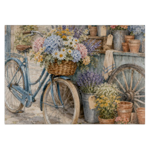 Planche À Découper Marché de fleurs Bloomcore à bicyclette