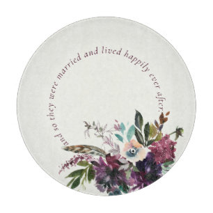Planche À Découper Mariage Ivoire Aquarelle Florale Splendeur de Bour