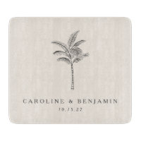 Mariage personnalisé minimaliste Ecru Palm Tree Li