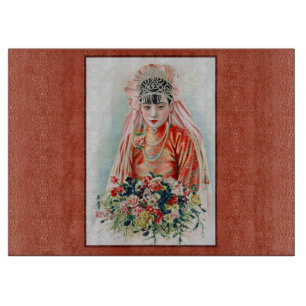 Planche À Découper Mariée en rouge lors d'un mariage chinois à Shangh
