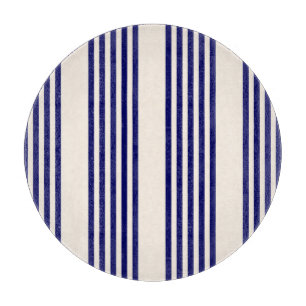 Planche À Découper Marine bleu et beige cinq bandes motif