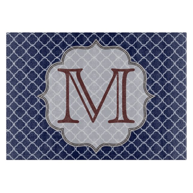 Planche À Découper Marine Bleu Quarterfoil Latti Panneau de découpe e (Devant)