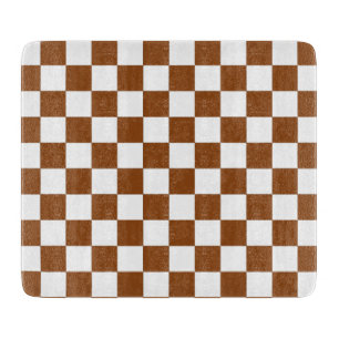 Planche À Découper Marron et Blanc à Damier