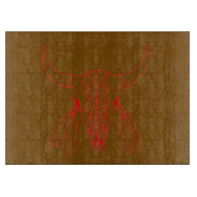 Planche à découper marron Red Ghost Dance Buffalo (Devant)