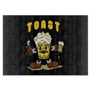Planche À Découper Mascotte de toast à la bière