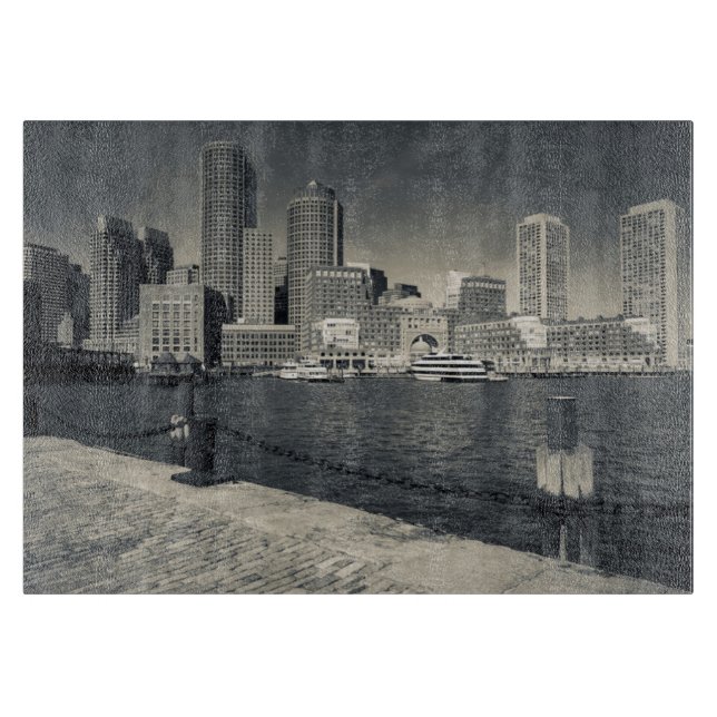 Planche À Découper Massachusetts, Boston, bâtiments de Rowe's Wharf (Devant)