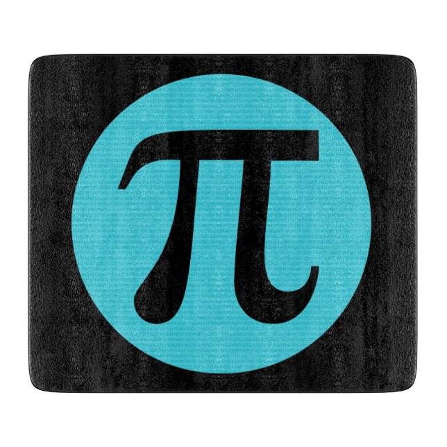 Planche À Découper Math geek symbole Pi, bleu sur noir (Devant)