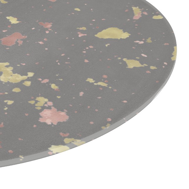 Planche À Découper Matte Gold et Rose Gold Flakes gris foncé chaud (Coin)