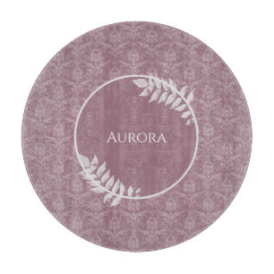 Planche À Découper Mauve Elegant Damask Personnalisé Cutboard